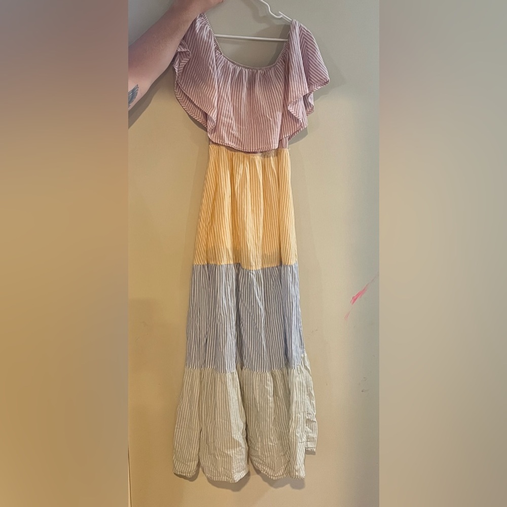 Aakaa Pastel Stripe Dress